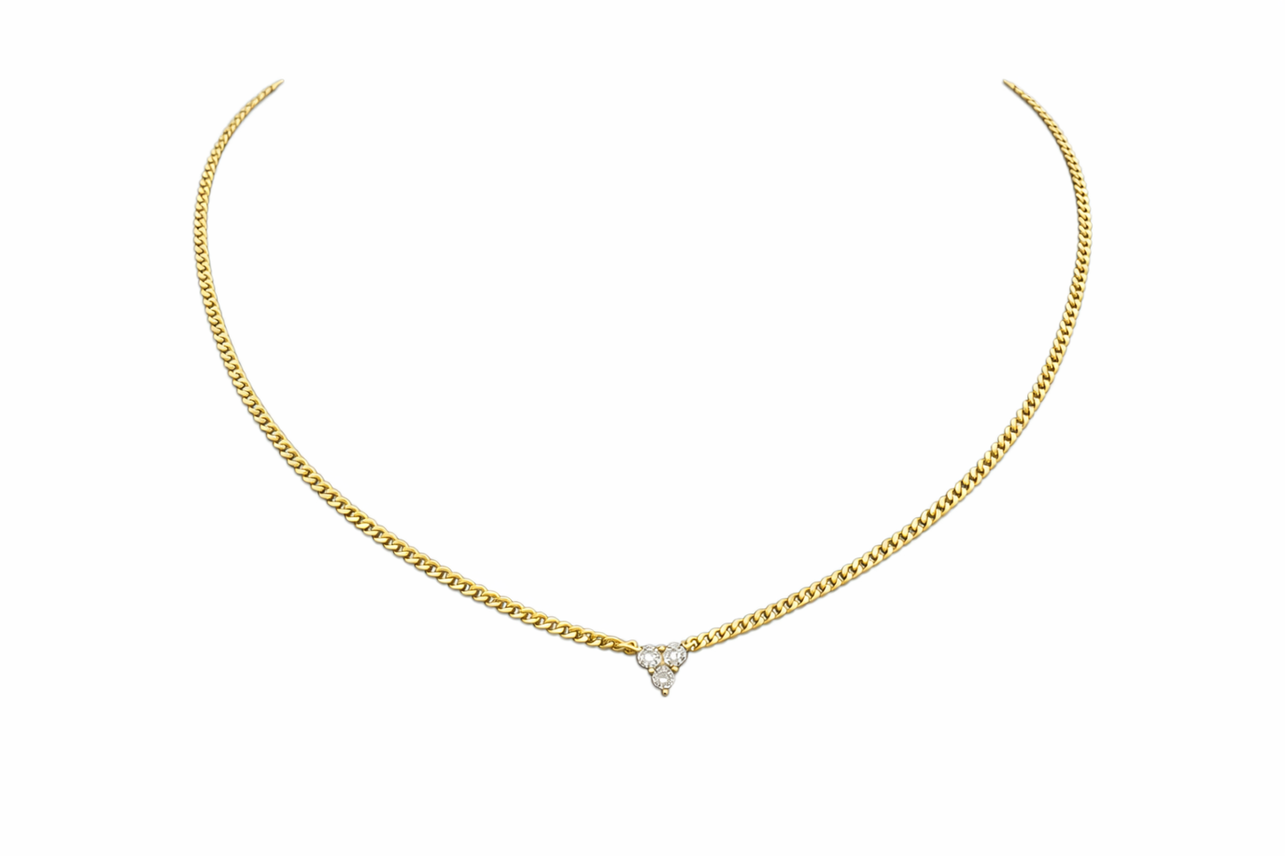 Three Diamond Chain Necklace