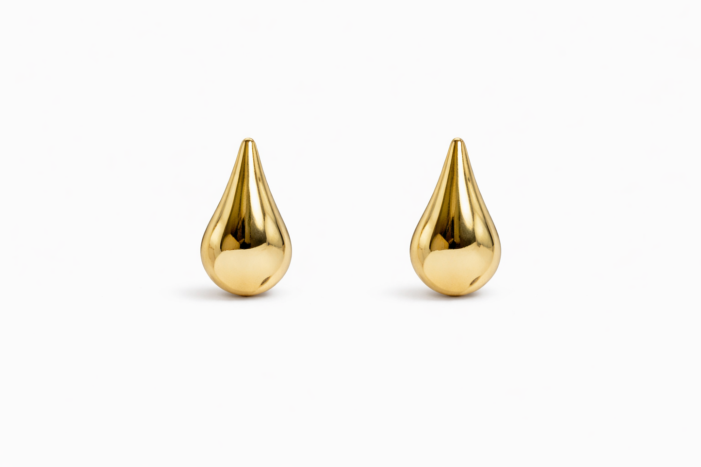 Large Gold Tear Drop Earrings