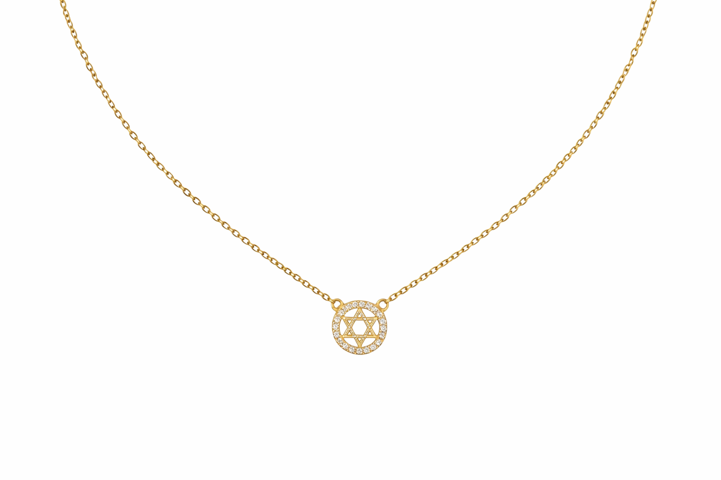 Circle Magen David Necklace
