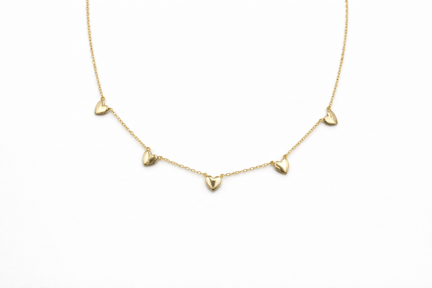 Gold Hearts Pendant Necklace