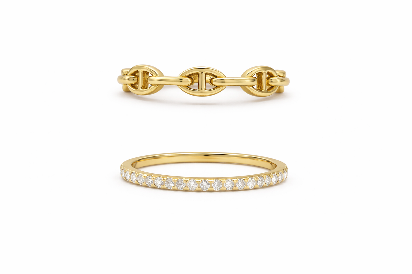Double Row Designer-Inspired Ring