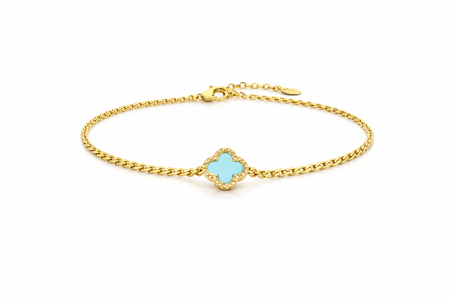 Turquoise flower Link Bracelet