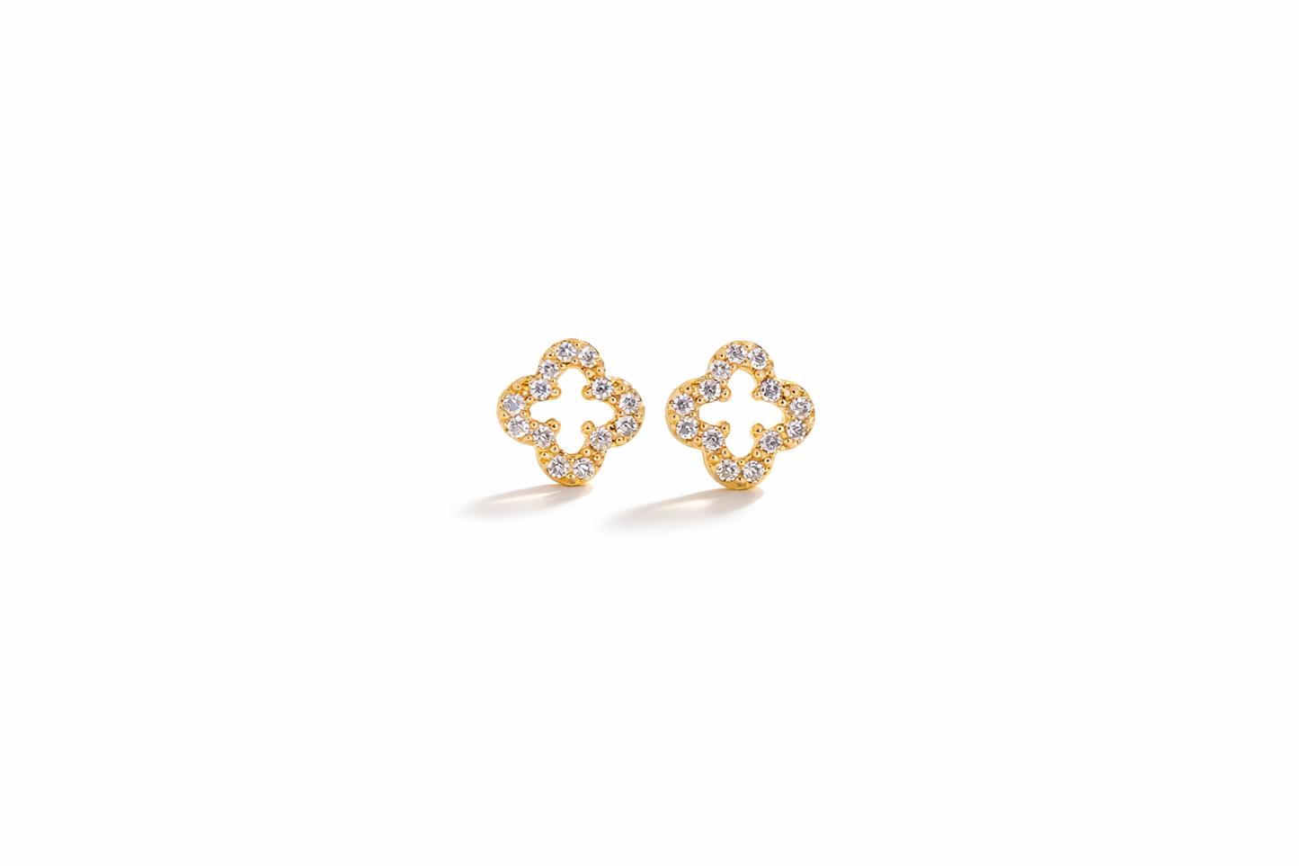 Hollow Clover Diamond Kids Earrings