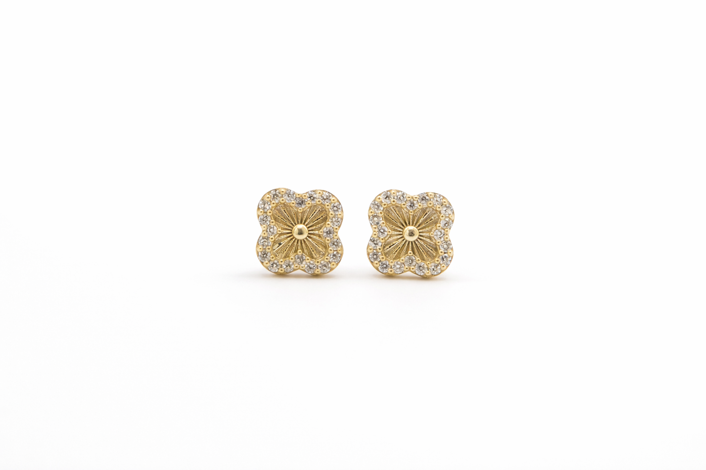 Kids Gold Clover Studs