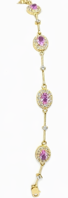 Elegant Pink Garnet Bracelet