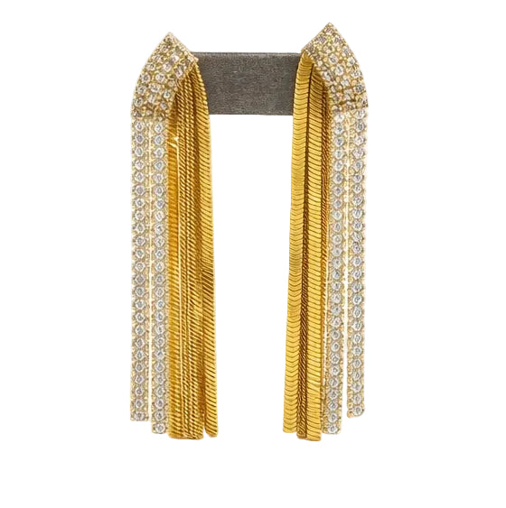 Triple Diamond & Gold Drop Earrings