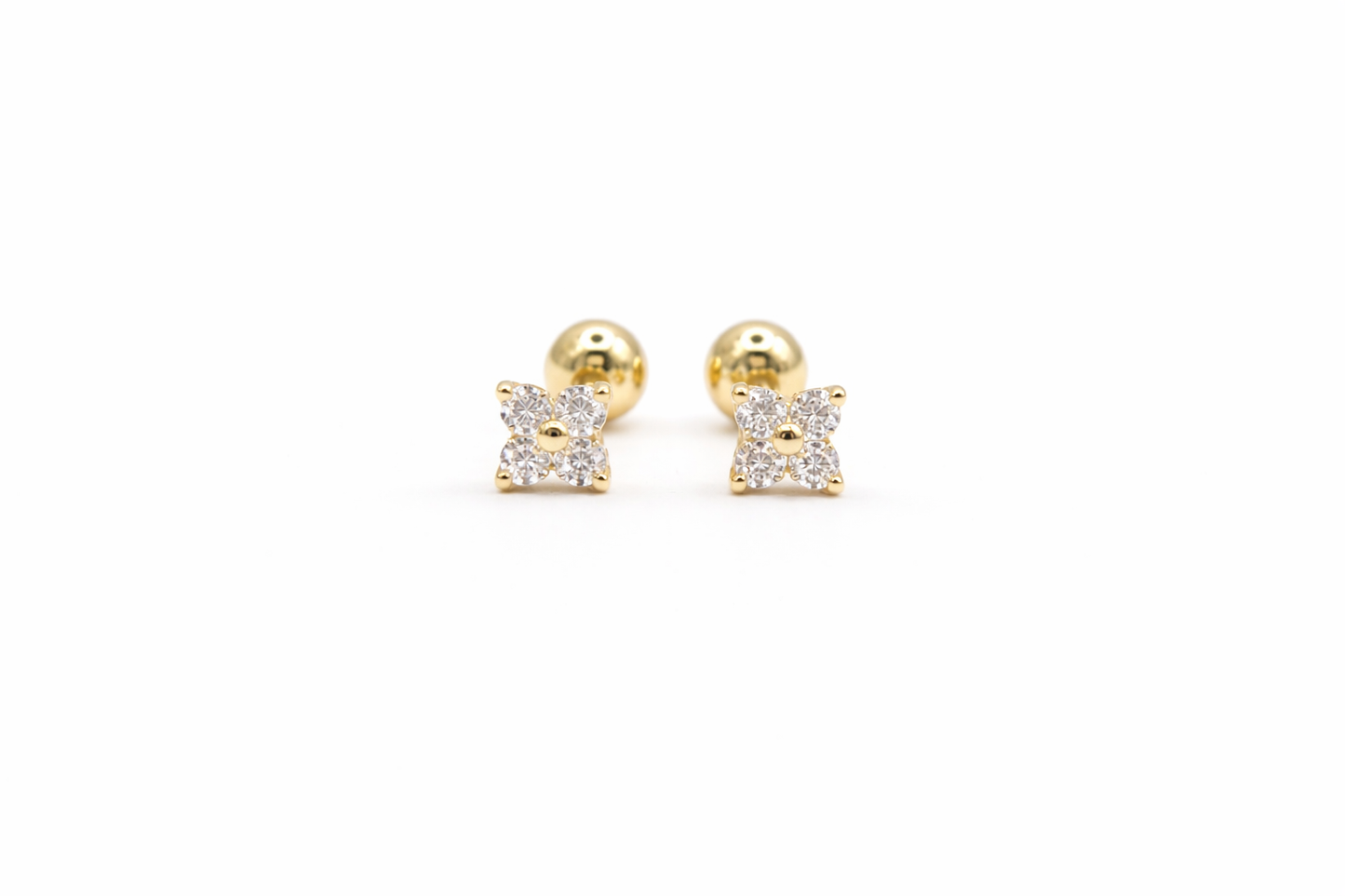 Kids Star Flower Screw Back Earrings