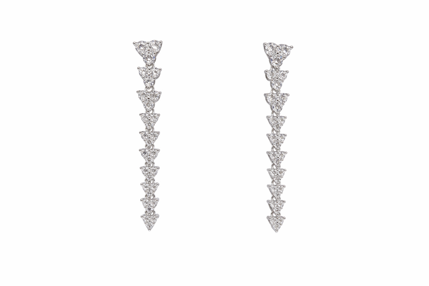 Diamond Triangle Hanging Earrings