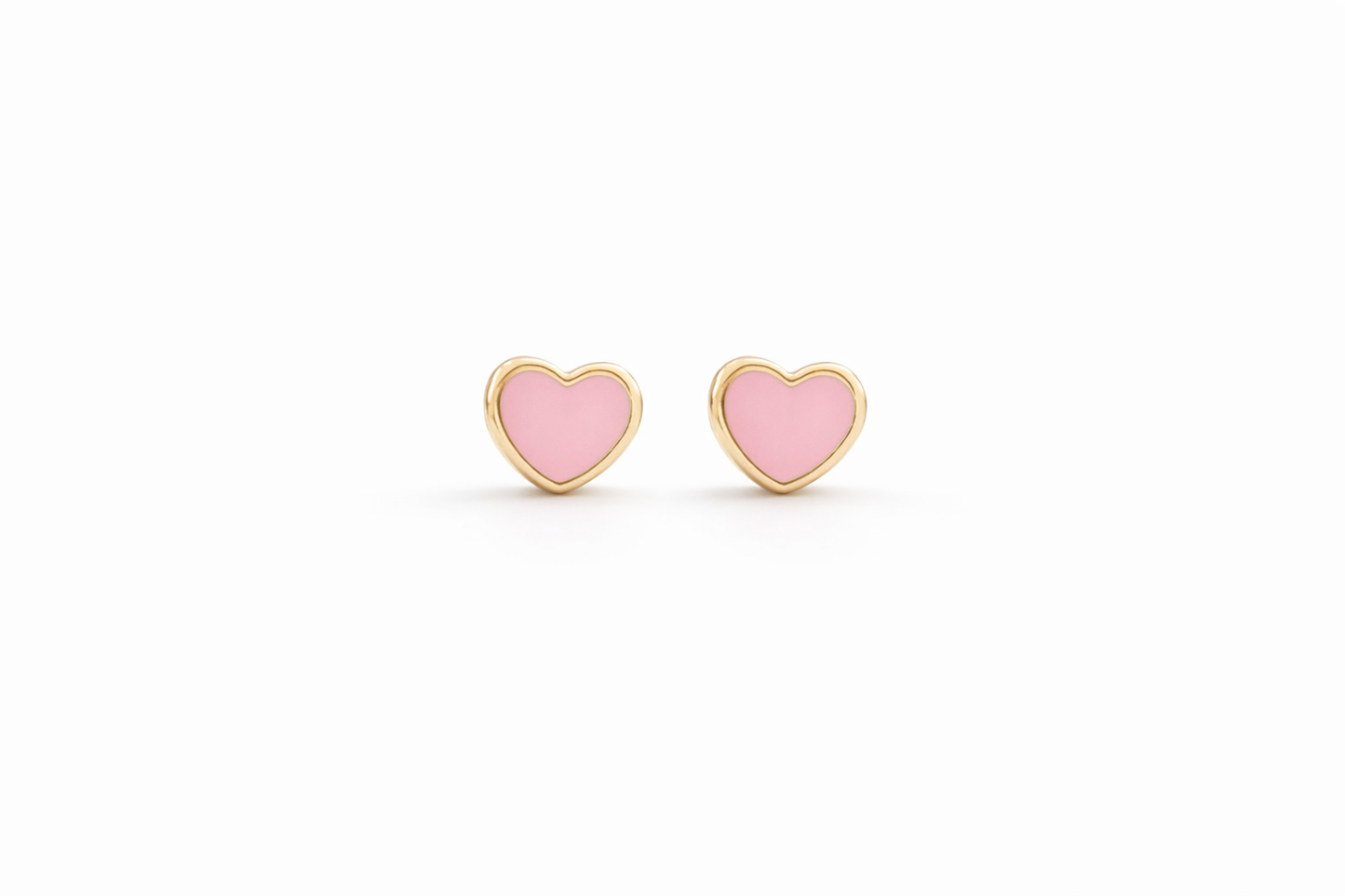 Kids Light Pink Heart Earrings