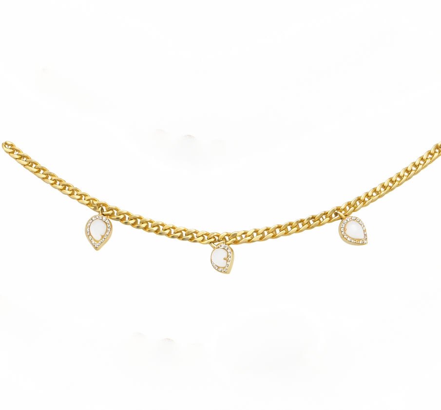 Triple Tear Link Necklace