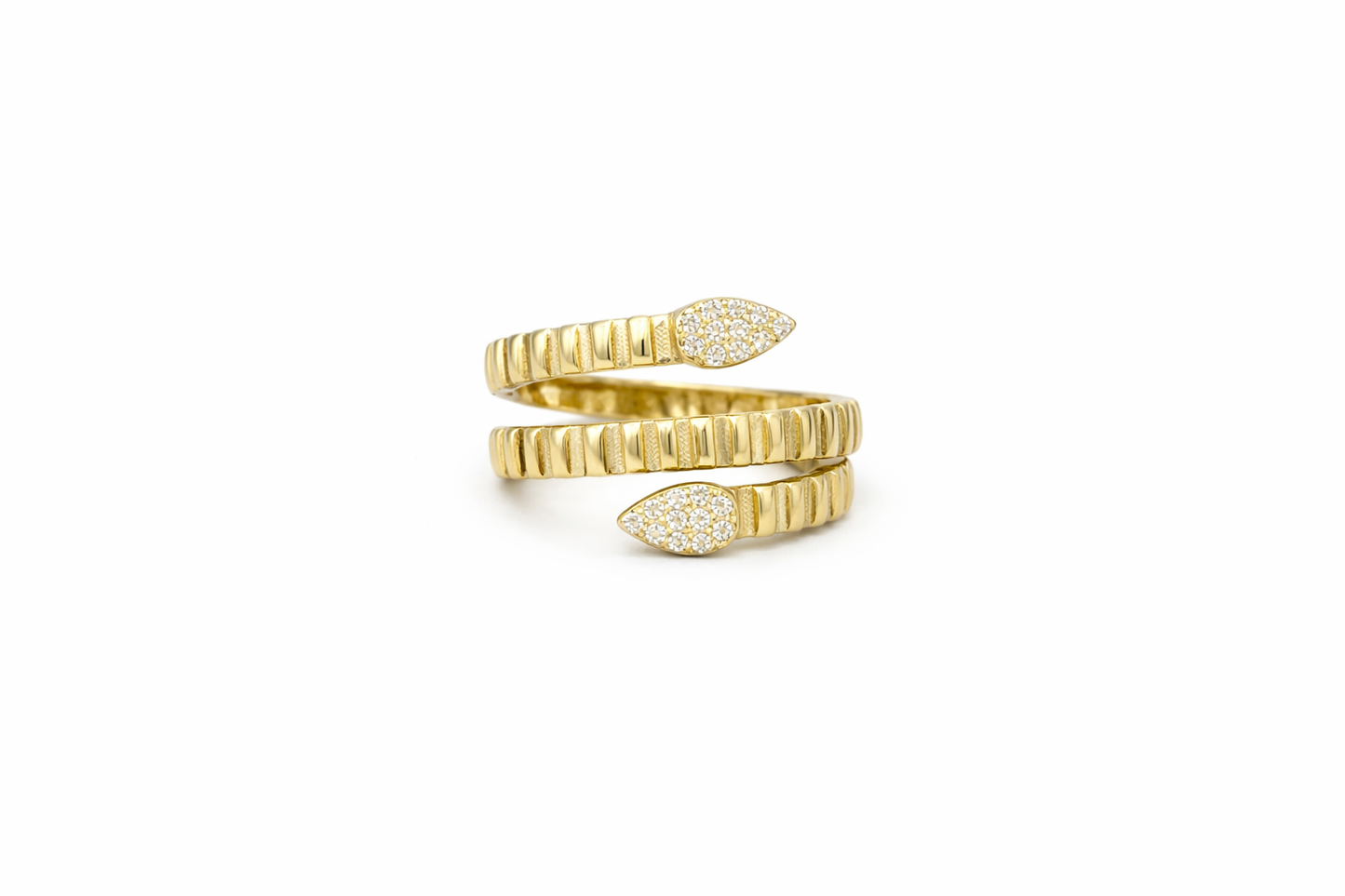 Twist Diamond Leaf Ring
