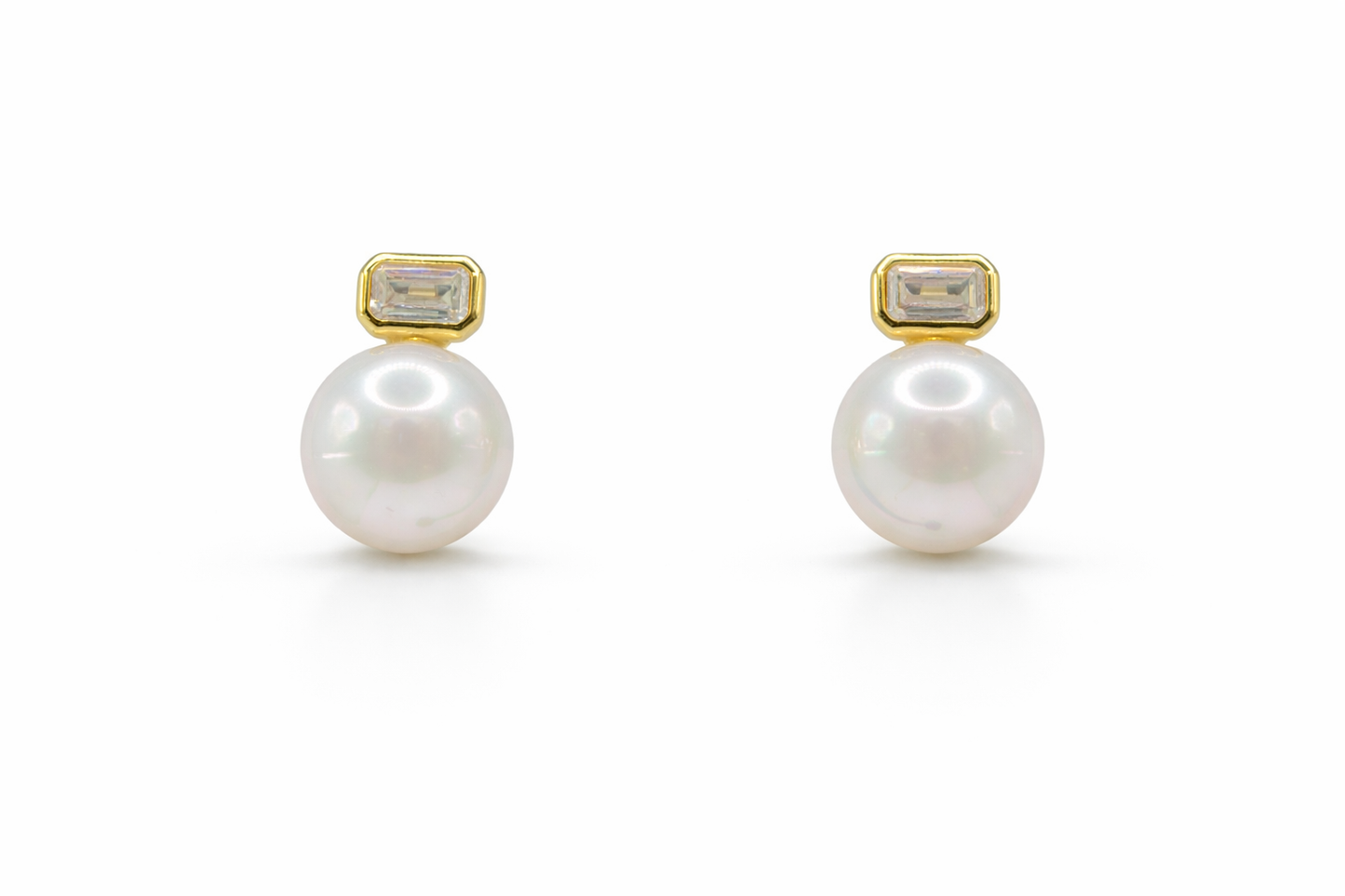 Diamond & Hanging Pearl Earrings