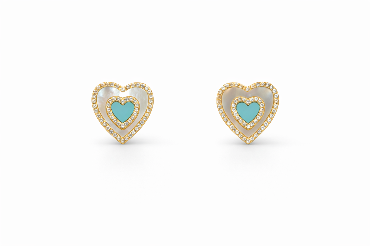 Mother of Pearl & Turquoise Studs