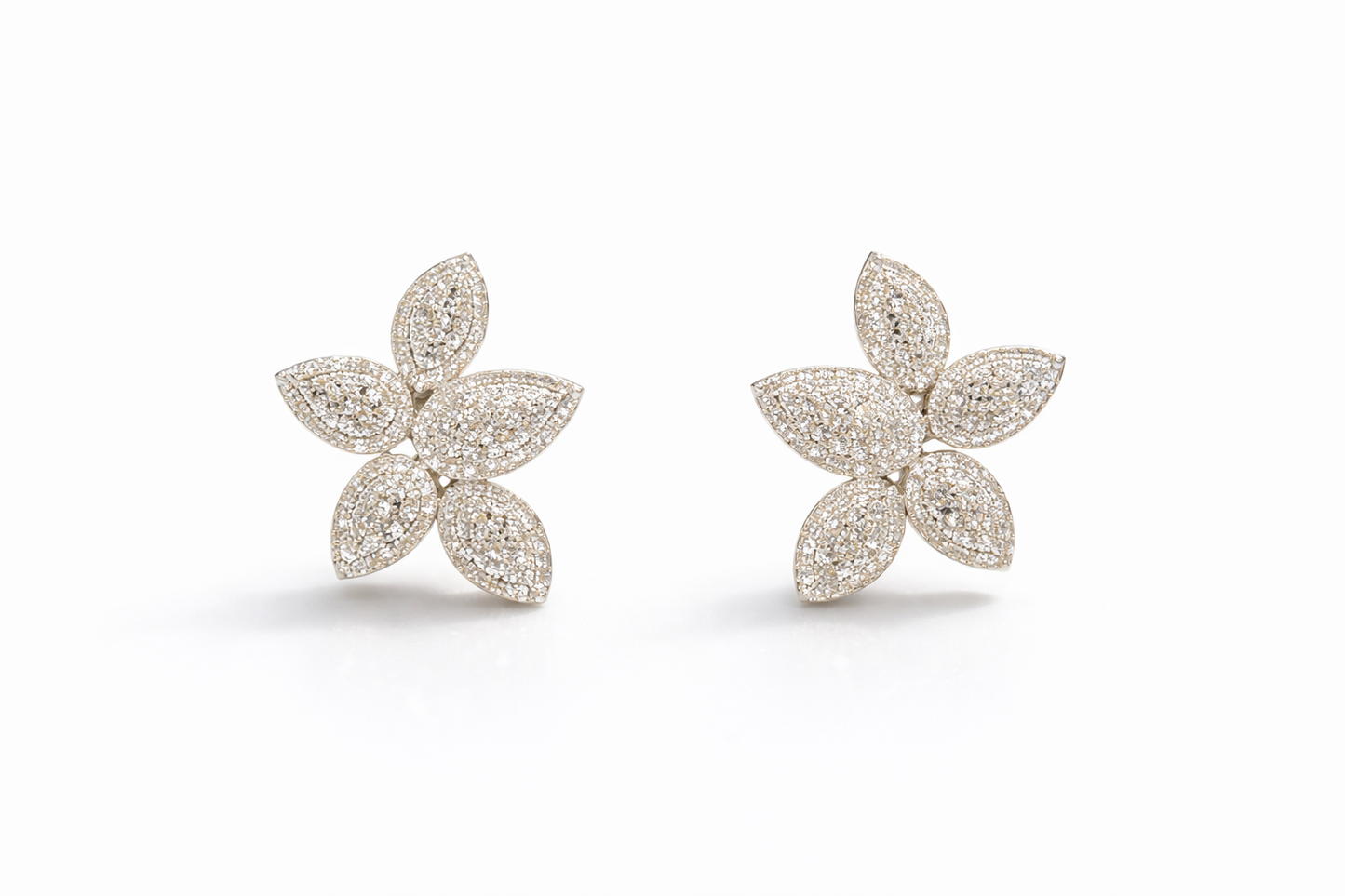 Silver Bloom Cluster Earrings