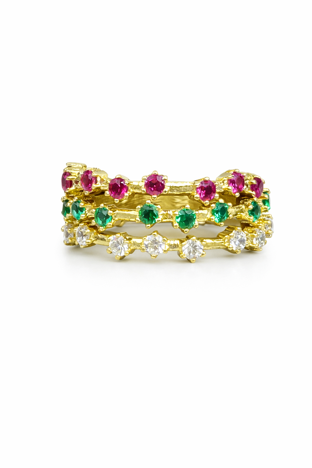Stacked Small Stone Ring