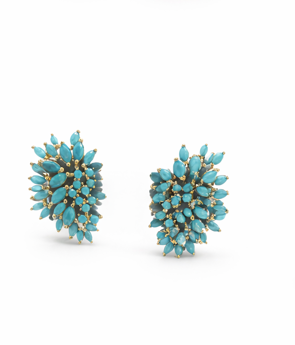 Turquoise Cluster Earrings