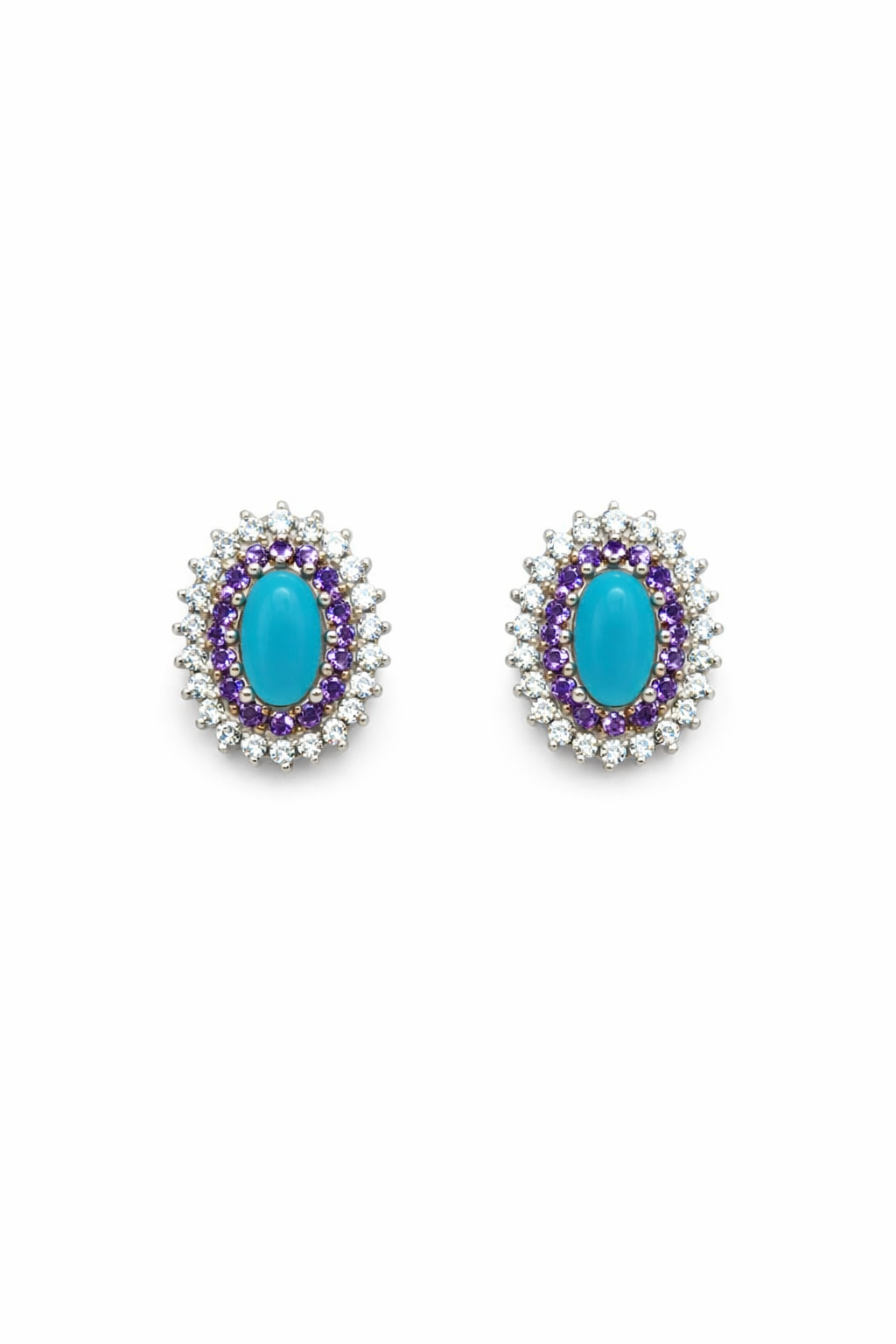 Turquoise & Purple Studs