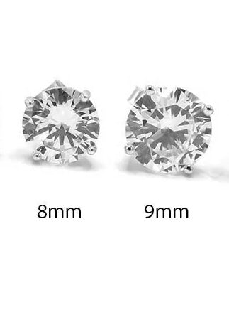 Classic Round Cz Stud Earrings