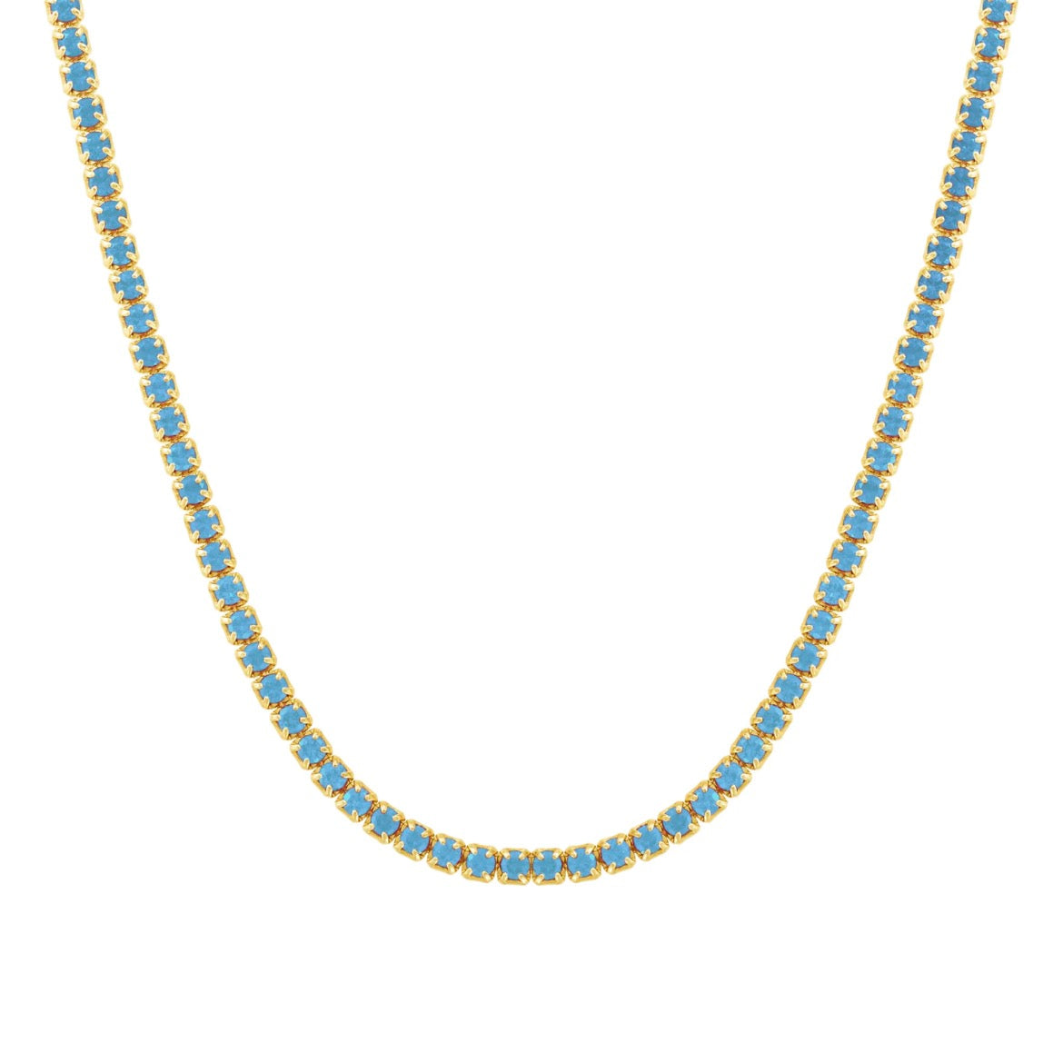 Elegant Turquoise Tennis Necklace