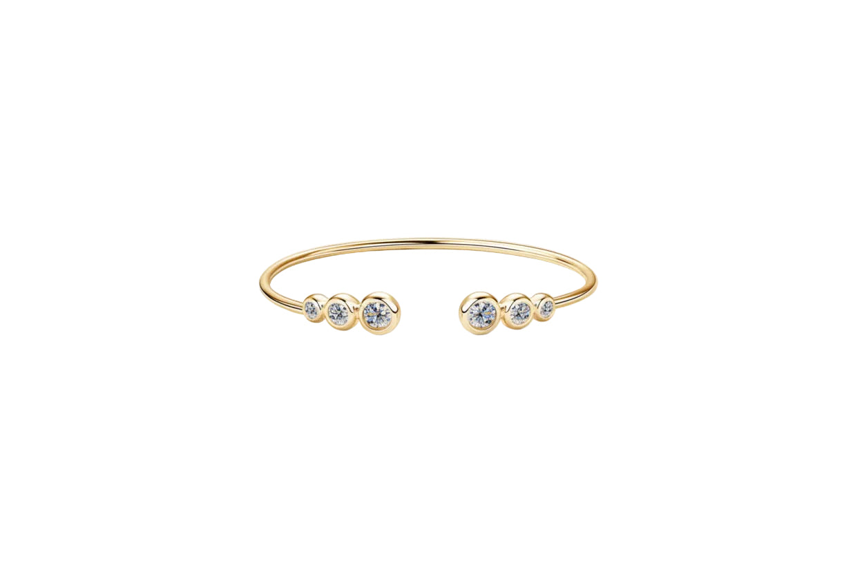 Elegant Hand Cuff Circle Diamonds Bracelet