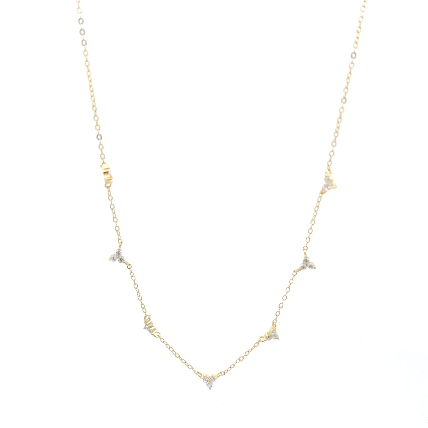 Three Diamond Flower Necklace