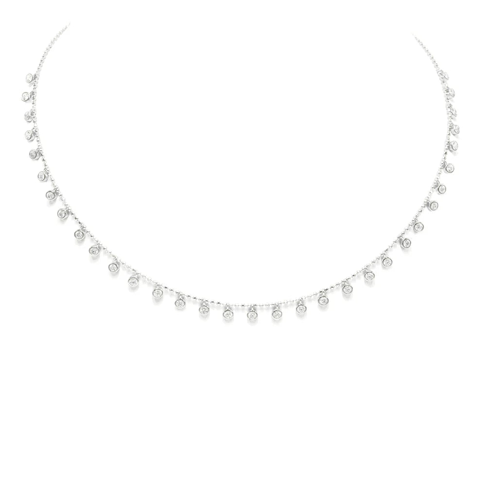 Floating Diamond Circle Ball Necklace