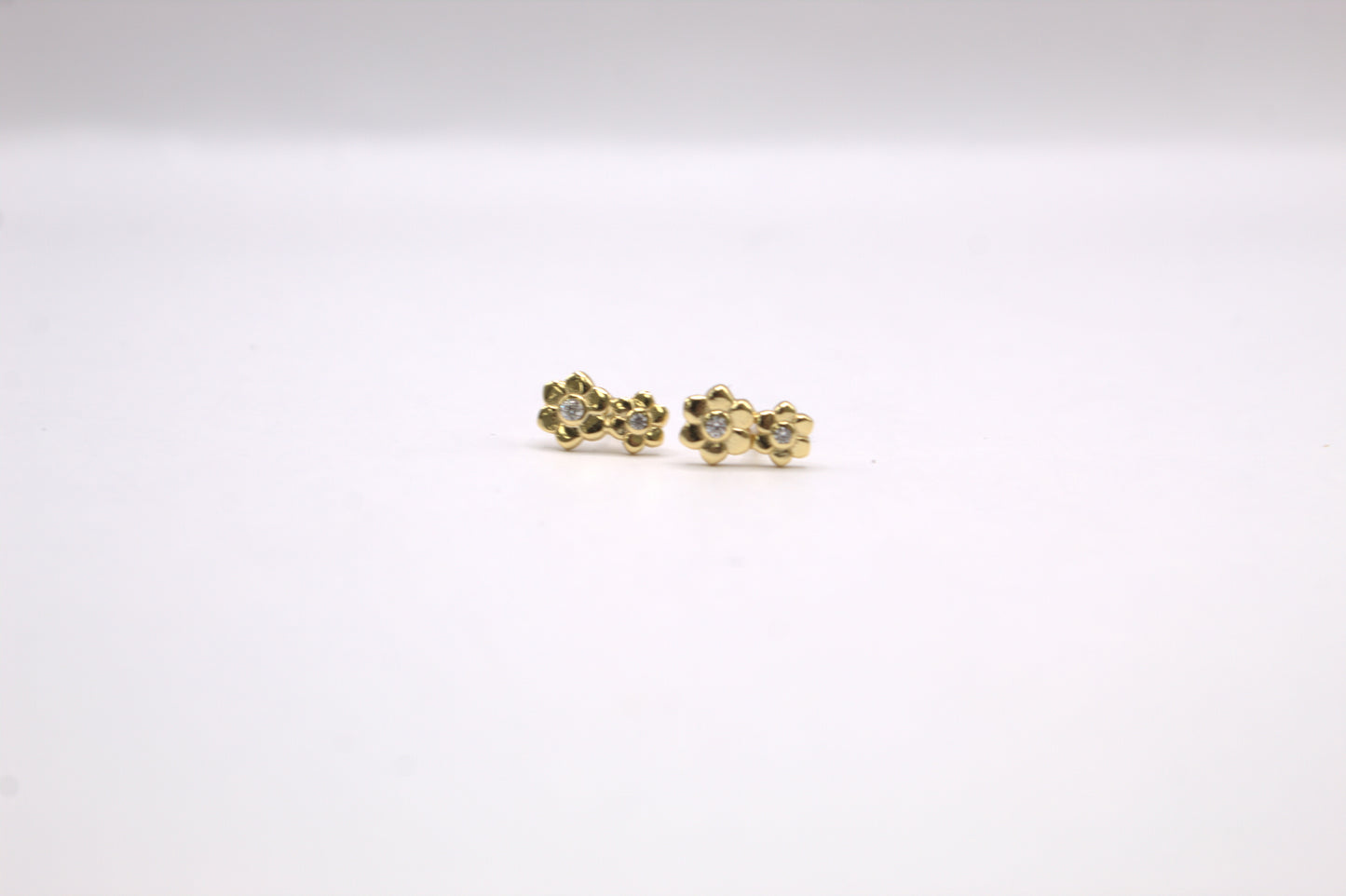 Kids Double Gold Flower Studs