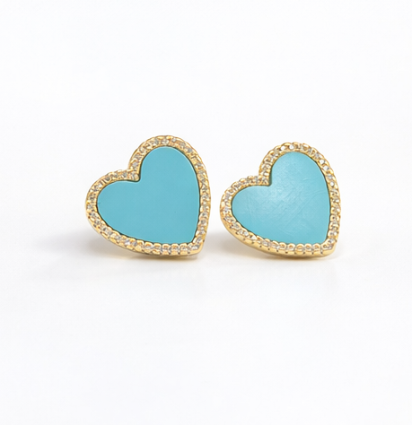Turquoise Heart Earrings