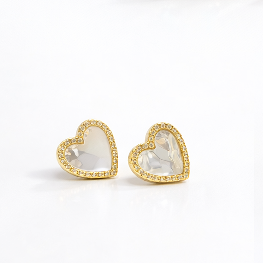 Mother Of Pearl Heart Earring