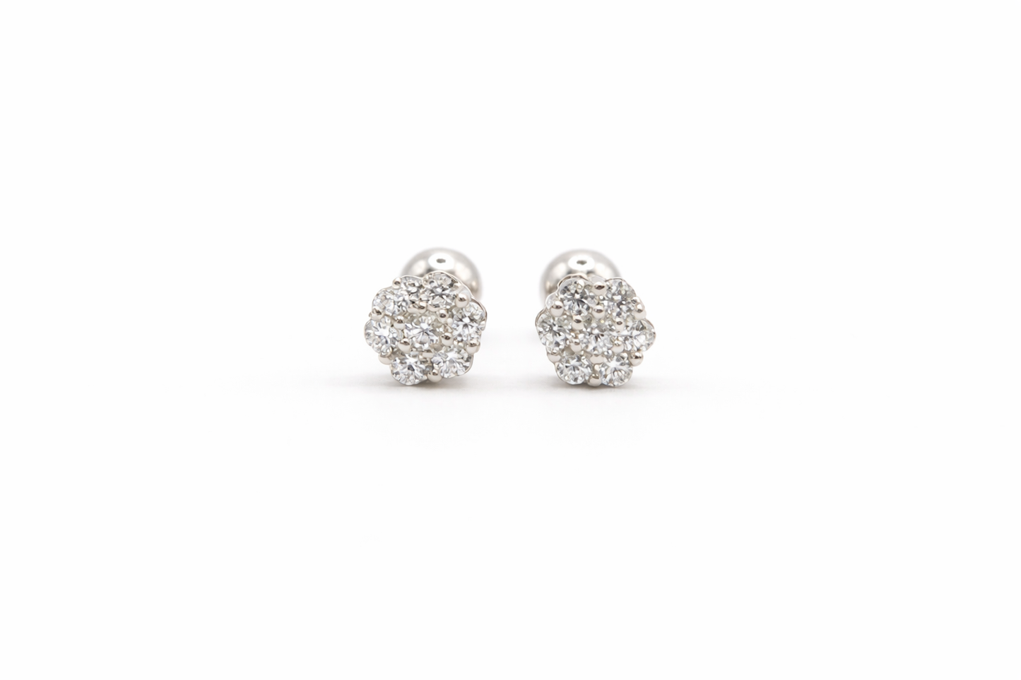 Kids Diamond Flower Earrings