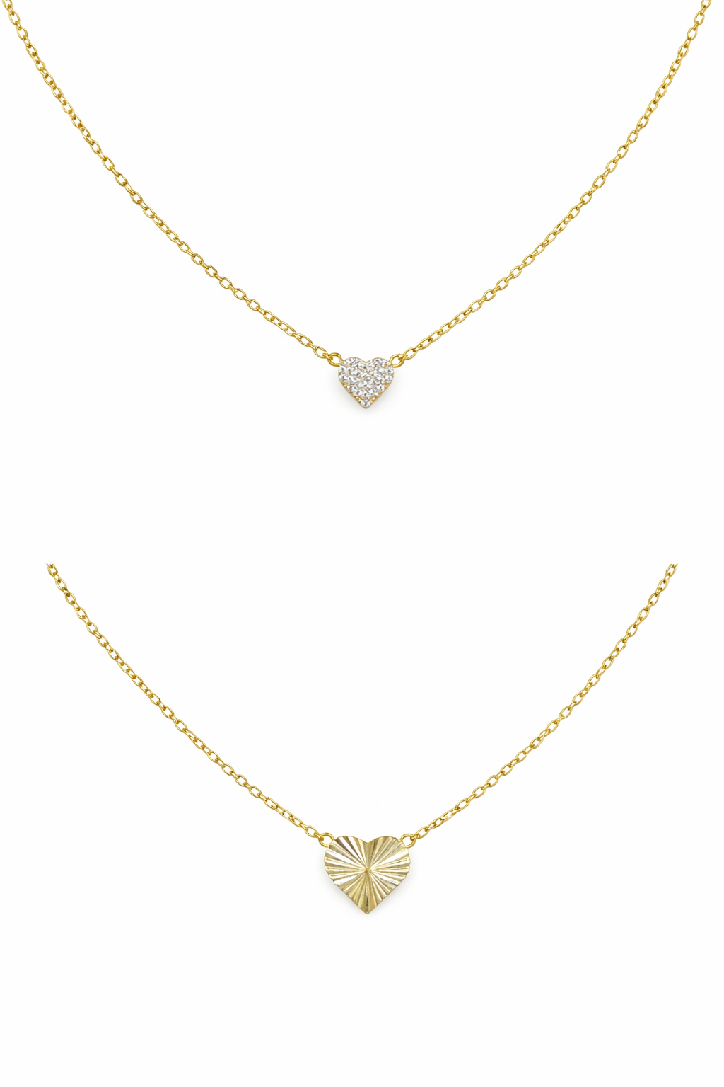 Double Hearts String Necklace