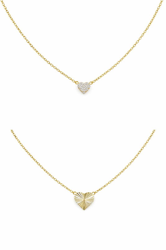 Double Hearts String Necklace