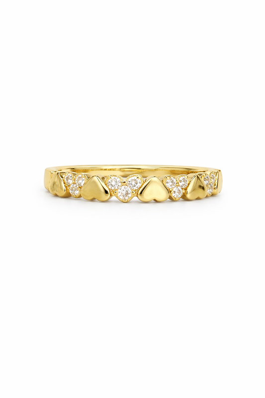 Diamond Heart Band Ring