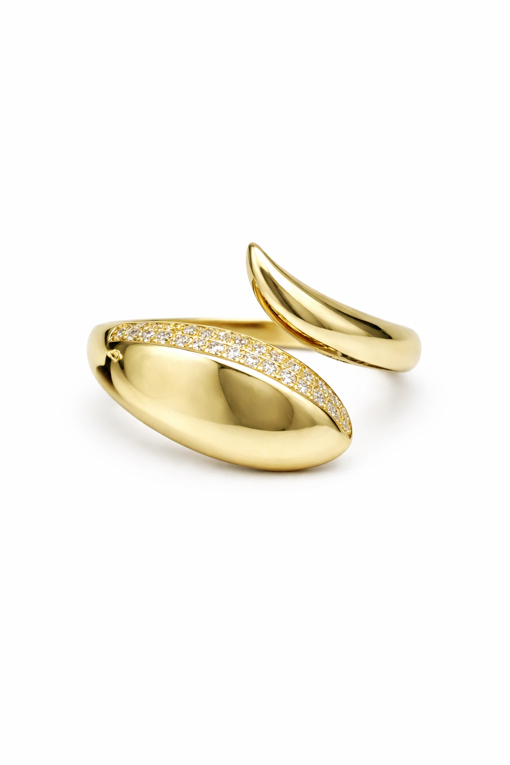 Diamond Tear Wrap Ring