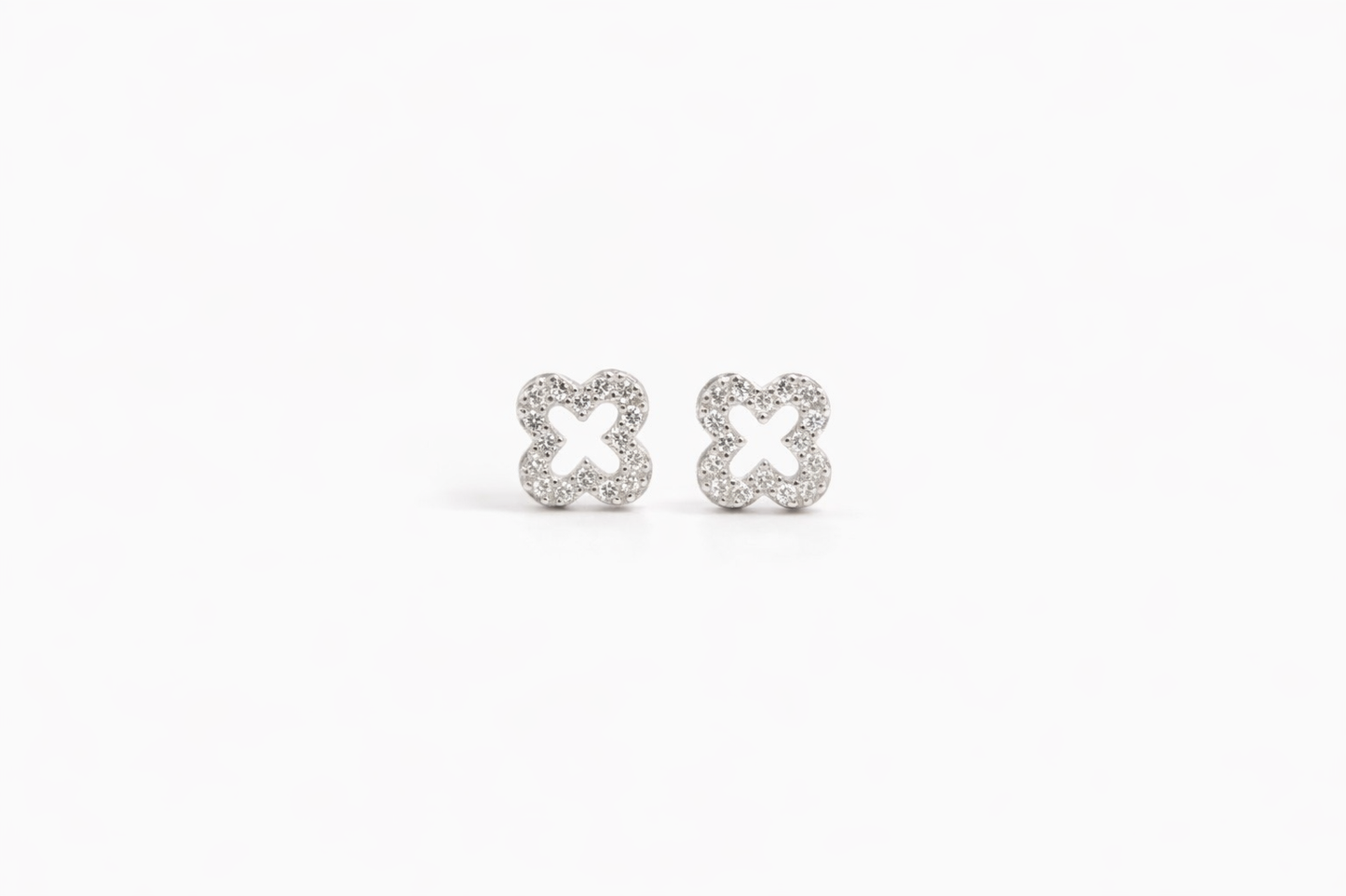 Hollow Clover Diamond Kids Earrings