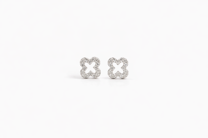 Hollow Clover Diamond Kids Earrings