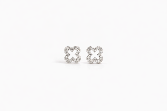 Hollow Clover Diamond Kids Earrings