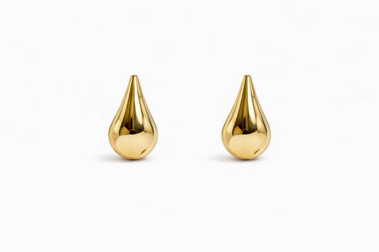 Large Gold Tear Drop Earrings