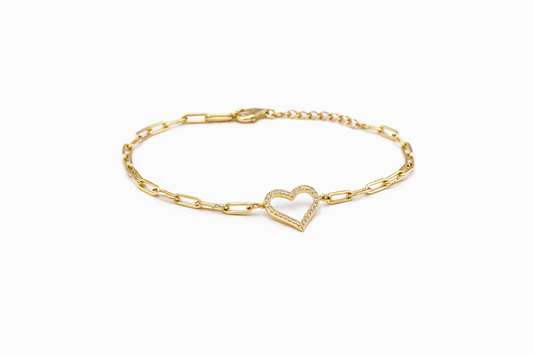 Trendy Link Heart Paperclip Bracelet