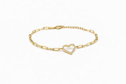 Trendy Link Heart Paperclip Bracelet