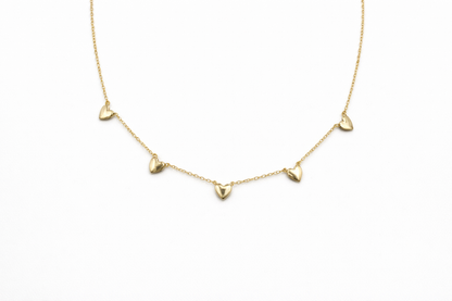 Gold Hearts Pendant Necklace