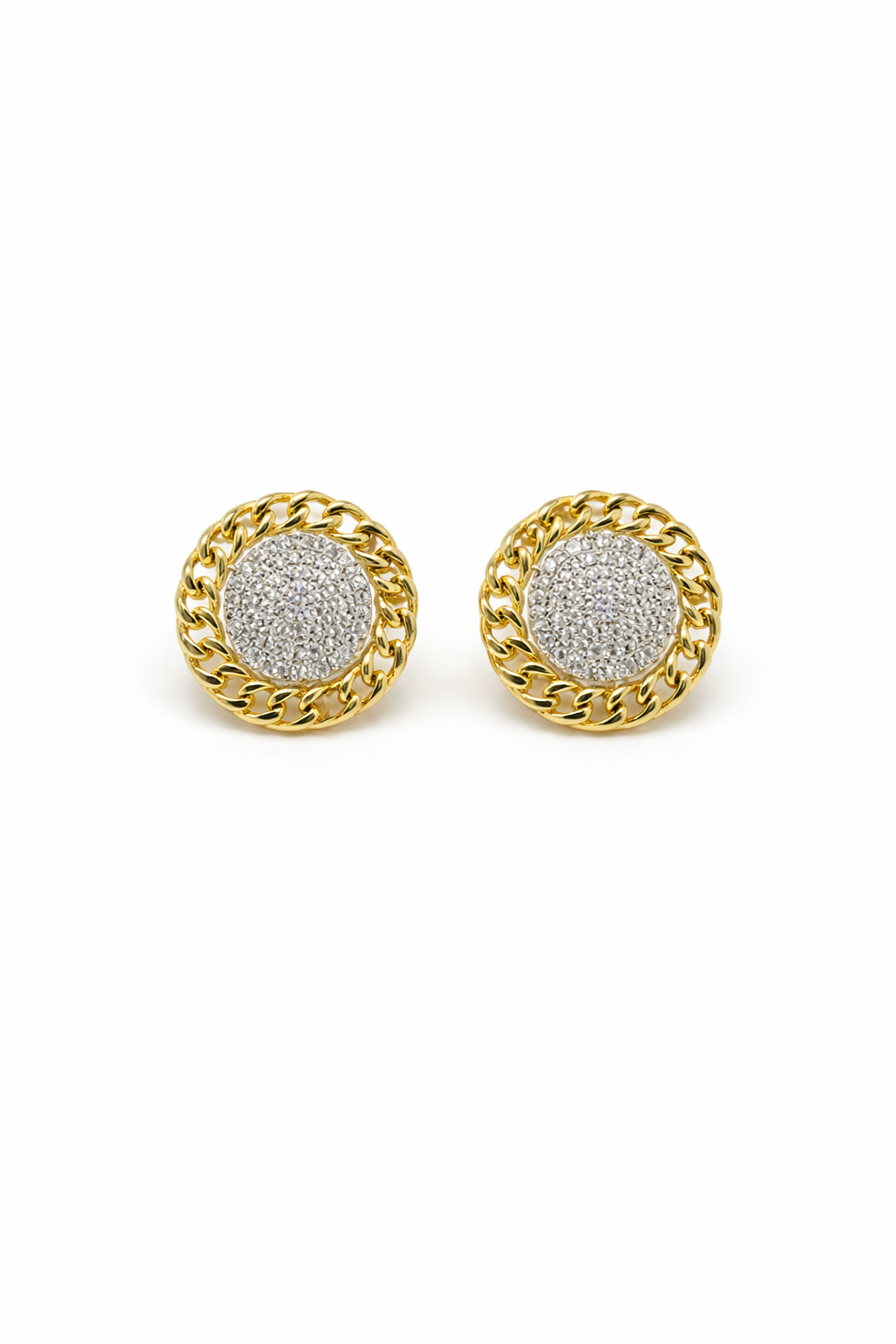 Chained Diamond Halo Earrings