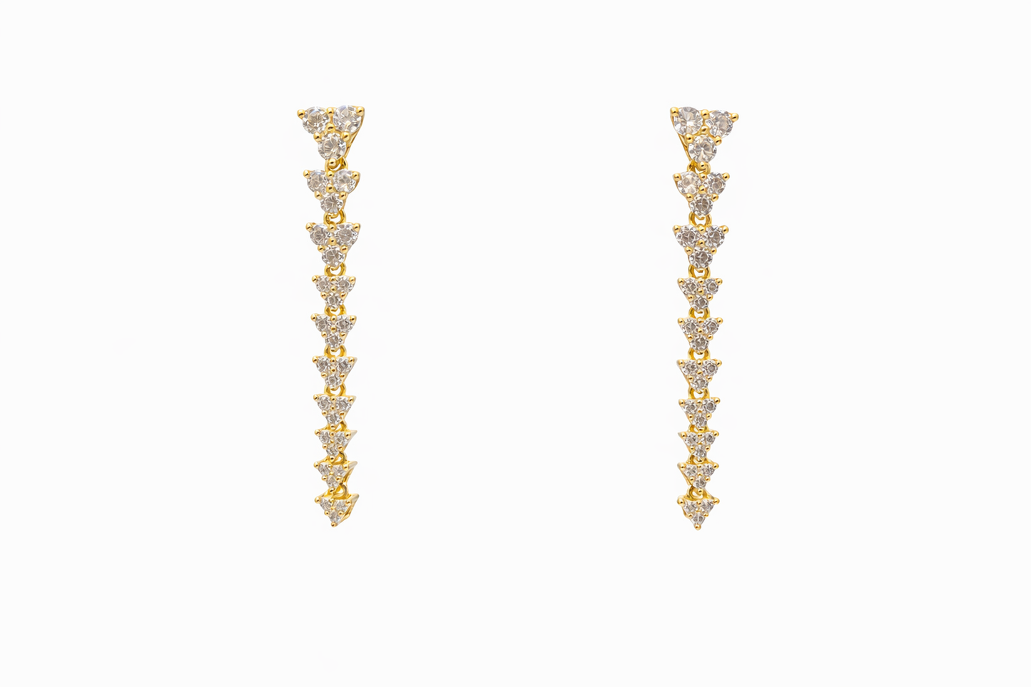 Diamond Triangle Hanging Earrings