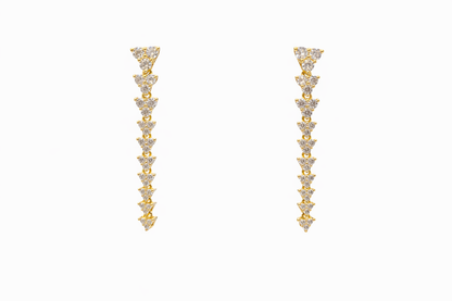 Diamond Triangle Hanging Earrings
