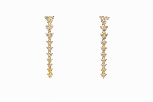 Diamond Triangle Hanging Earrings