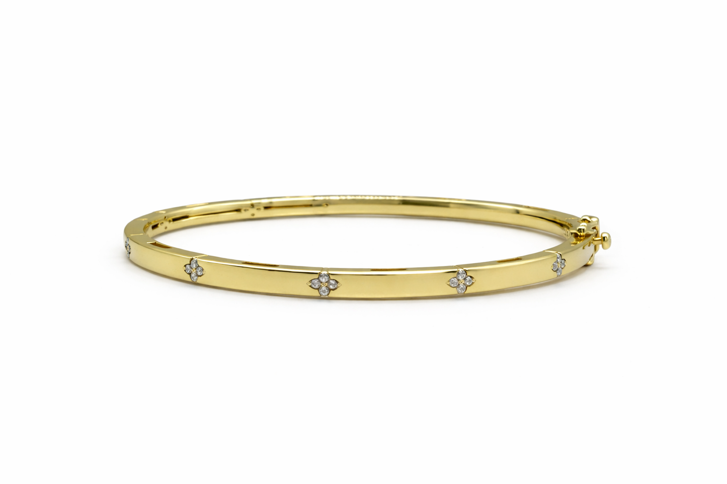 Luxury Flower Diamond Bangle Bracelet