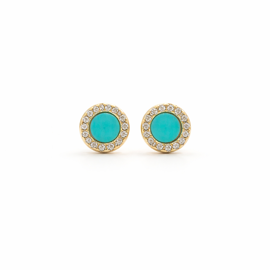 Kids Tiny Turquoise Diamond Studs