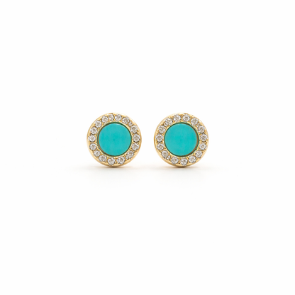 Kids Tiny Turquoise Diamond Studs