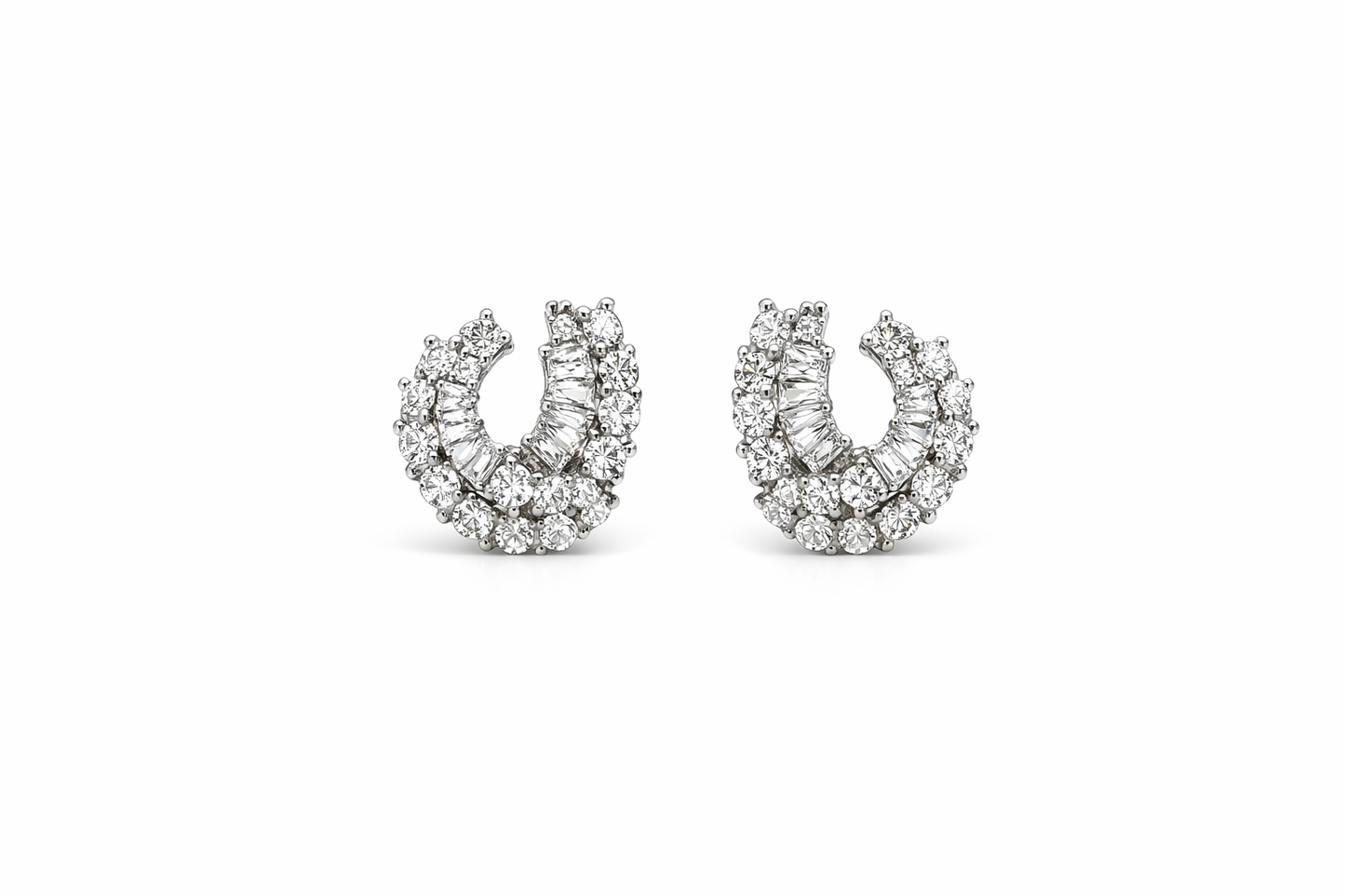 Delicate Diamond Open Tear Earrings