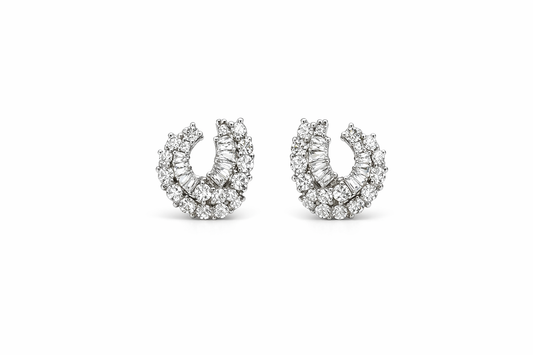 Delicate Diamond Open Tear Earrings